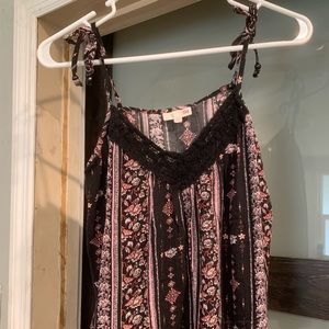 Tank top with tied straps